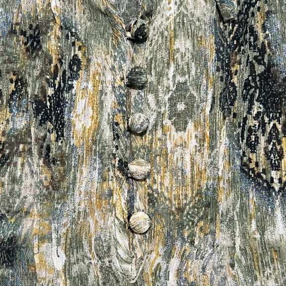 NWOT LIZ CLAIBORNE Sheer Tunic, Size LT (Large Tall), Green/Blue/Gold - Picture 3 of 4